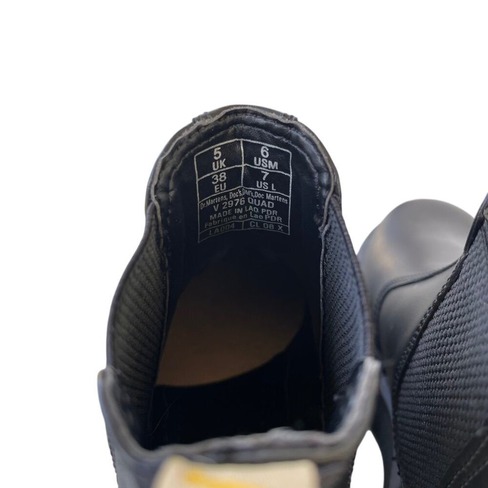 SOLDDr. Martens V 2976 Quad Mono Black Vegan Leather Platform Chelsea Boots SZ 7 - Picture 4 of 7
